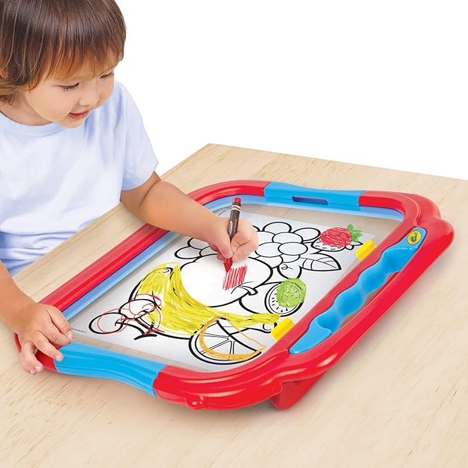 Crayola® Triple-The-Fun See-Thru Easel, Finger Painting, Dry-Erase Crayon, Markers, and acrylics, Adjustable Height, Easy fold Storage, Comprehensive Art Accessories, Ages 3+