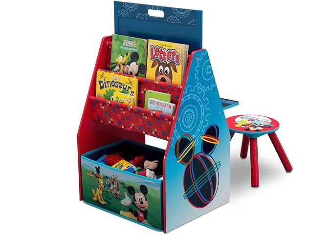 Delta Children Kids Easel and Play Station – Ideal for Arts & Crafts, Drawing, Homeschooling and More - Greenguard Gold Certified, Disney Mickey Mouse