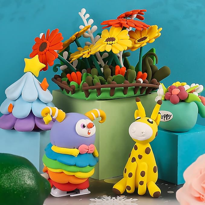 ifergoo Modeling Clay - 24 Colors Air Dry Clay, DIY Magic Clay with Tools and Munuals, Kids Toys Set for Boys and Girls