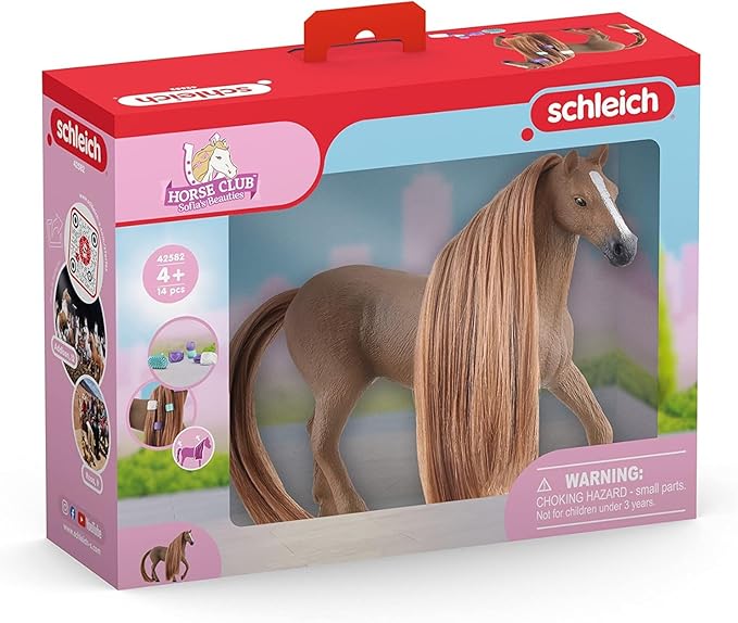 Schleich Horse Club Sofia's Beauties English Thoroughbred Mare Playset - Realistic Toy Figure with Brushable Hair and Accessories, Fun and Imaginative Play for Boys and Girls, Gift for Kids Ages 5+