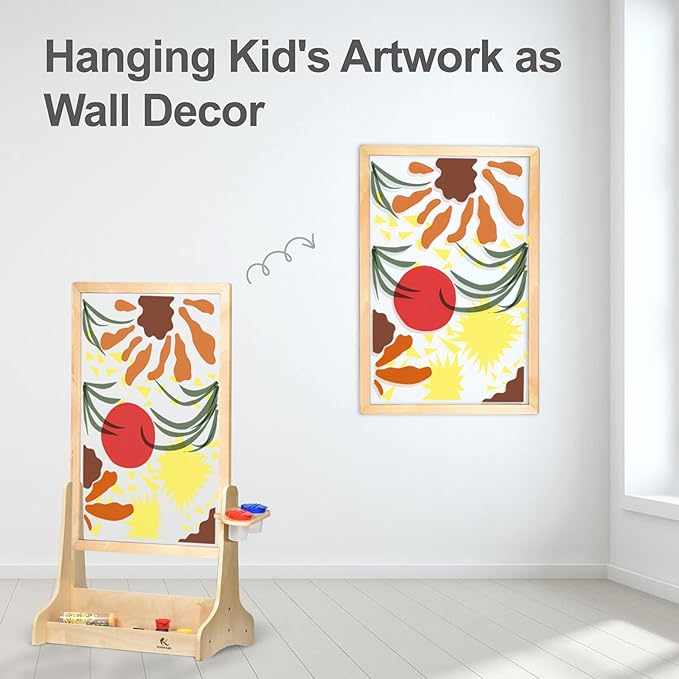 Double-Sided Plexiglass Painting Art Easel, Easy to Clean, Kids Drawing Board On Both Sides, Fun Arts and Crafts Activity for Boys and Girls Indoor and Outdoor