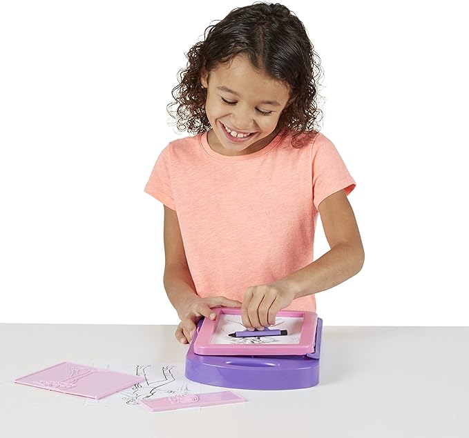 Melissa & Doug Fashion Design Art Activity Kit - 9 Double-Sided Rubbing Plates, 4 Pencils, Crayon - Travel Toys for Kids Ages 5+