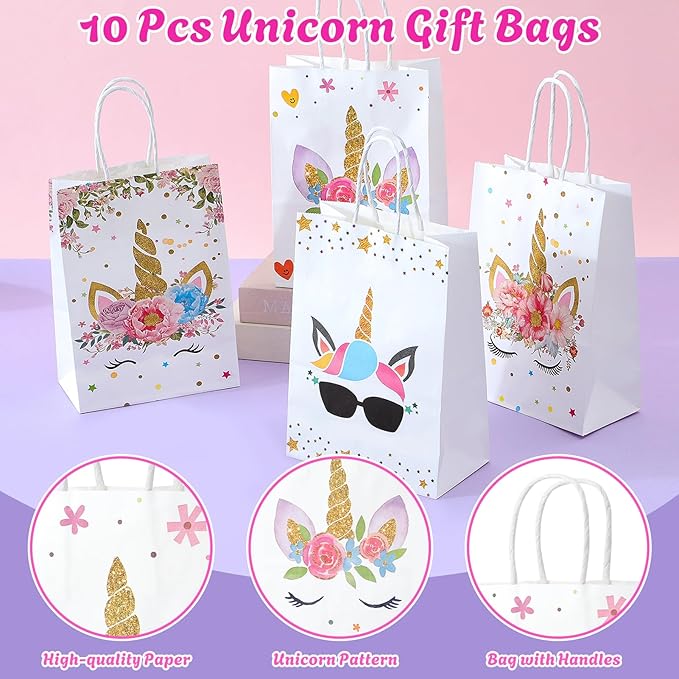 Unicorn Party Favors Birthday Supplies, Unicorn Goodie Bags Coin Purse Ballpoint Pen Scratch Mask Headband Slap Bracelet, Unicorn Birthday Party Favors Classroom Rewards Gift Decorations for Girl