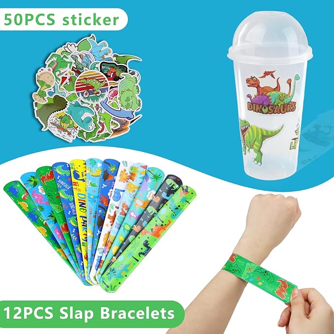 Dinosaur Party Favors Set 166PCS Dinosaur Birthday Party Supplies for Bulk Goodie Bags Stuffers, Treasure Box Toys, Piñata Filling, Easter Basket Fillers, Perfect for Boys and Girls Party Gifts