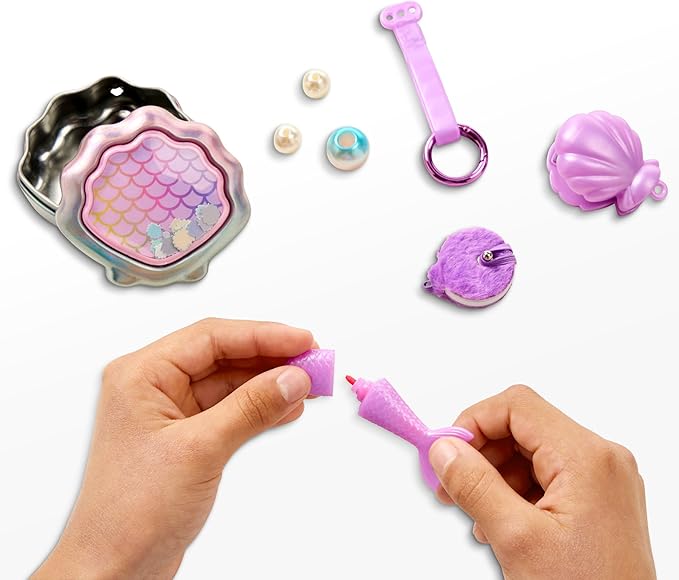 REAL LITTLES Keychain, Tiny Tins with 4 Charms, Real Working Stationery, 6 to Collect, Multicolor