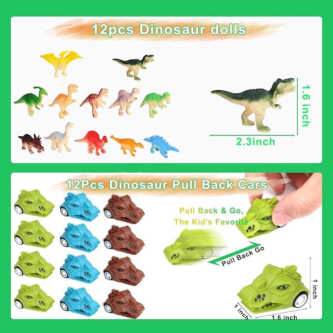 Dinosaur Party Favors, Dinosaur Party Supplies, Dinosaur Goodie Bags for Kids Birthday, Dinosaur Gifts Bags Fillers Pinata Stuffers Toys for Birthday Party, Treasure Box Prizes and Return Gifts