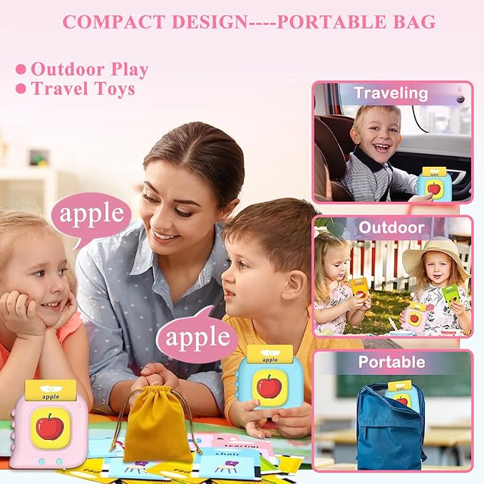 Toddler Toys Gifts for 1 2 3 4 5 Year Old Girls, Talking Flash Cards with 224 Sight Words, Autism Sensory Toys for Autistic Children, Learning Educational Toys, Montessori Toys, Birthday Gift Idea