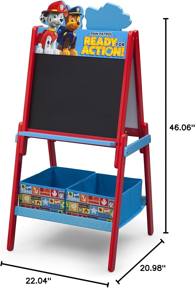 Delta Children Wooden Double-Sided Kids Easel with Storage -Ideal for Arts & Crafts, Homeschooling and More - Greenguard Gold Certified, Nick Jr. PAW Patrol