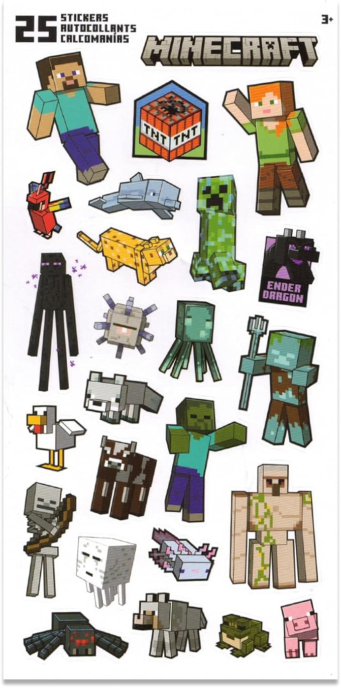 Minecraft Sticker Set ~ Bundle Includes 600+ Minecraft Game Stickers Plus Door Hanger | Minecraft Party Supplies