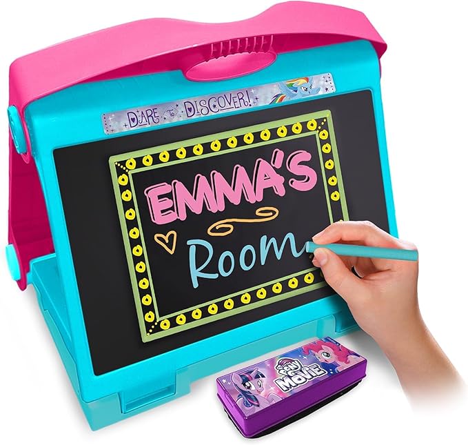 My Little Pony 3-in-1 Art Easel for Kids - Chalkboard, White Board & Storage, Artist Room Essentials