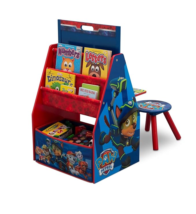 Delta Children Kids Easel and Play Station – Ideal for Arts & Crafts, Homeschooling and More, Nick Jr. PAW Patrol - Greenguard Gold Certified, Drawing