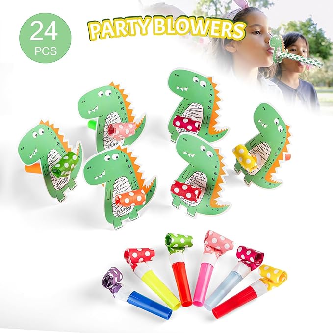 Dinosaur Party Favors for 24 Kids, Dinosaur Birthday Party Supplies, Dinosaur Goodie Bags for Birthday Party Favors, Dinosaur Birthday Decorations Pinata Stuffers for Boys Girls
