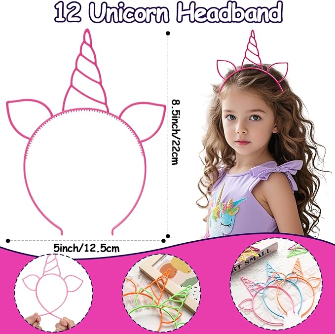 Unicorn Hair Accessories & Bracelet for Girl, Unicorn Hair Extension Clip Headband Bracelet, Unicorn Birthday Party Favors Supplies, Unicorn Costume Accessories Gift for Girl