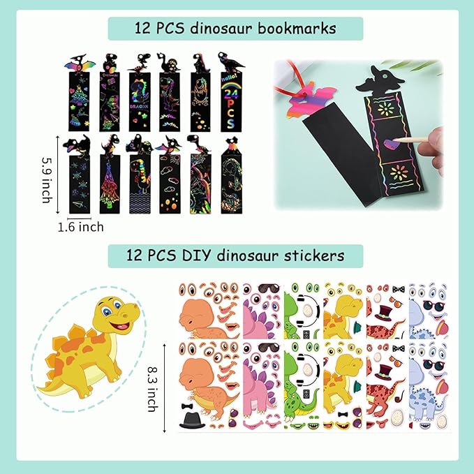 XIPEGPA Dinosaur Party Favors Dinosaur Birthday Party Supplies Dinosaur Goodie Bags for Boys Girls Birthday Dinosaur Bags Fillers Dinosaur Themed Party Toys