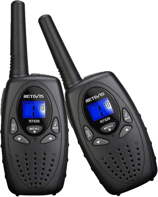 Retevis RT628 Walkie Talkies for Kids,Boys Kids Walkie Talkie,Kids Toys for 6-12 Year Old Boy Girl,Gifts for Xmas Birthday Camping Trip(Black1 Pair)