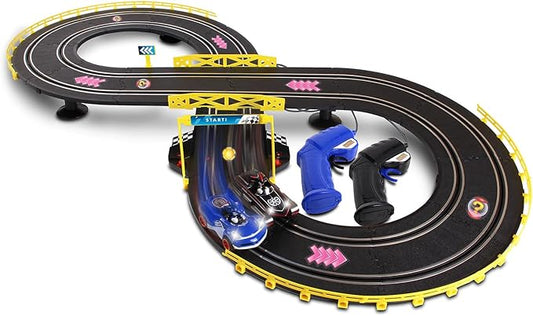NKOK Sonic & Shadow RC Slot Car Set Race Set Vehicle, Counts How Many Laps the Car has Made, Great Item for Kids, Working lights, Ages 5 and up