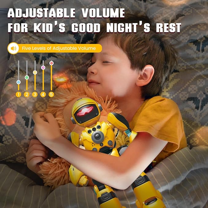 RC Robot Toys for Kids Ages 3 4 5-7 Year Old Magic Record Voice Function, Remote Control Robots Toy for Boys and Girls Programmable Music Dance Interactive Warrior Robo Birthday Gift for Toddler