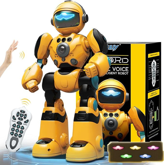 RC Robot Toys for Kids Ages 3 4 5-7 Year Old Magic Record Voice Function, Remote Control Robots Toy for Boys and Girls Programmable Music Dance Interactive Warrior Robo Birthday Gift for Toddler