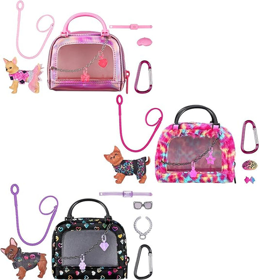 Real Littles - 3 Collectible Micro Puppy Carriers with 3 Micro Puppies and 15 Micro Working Surprises Inside!