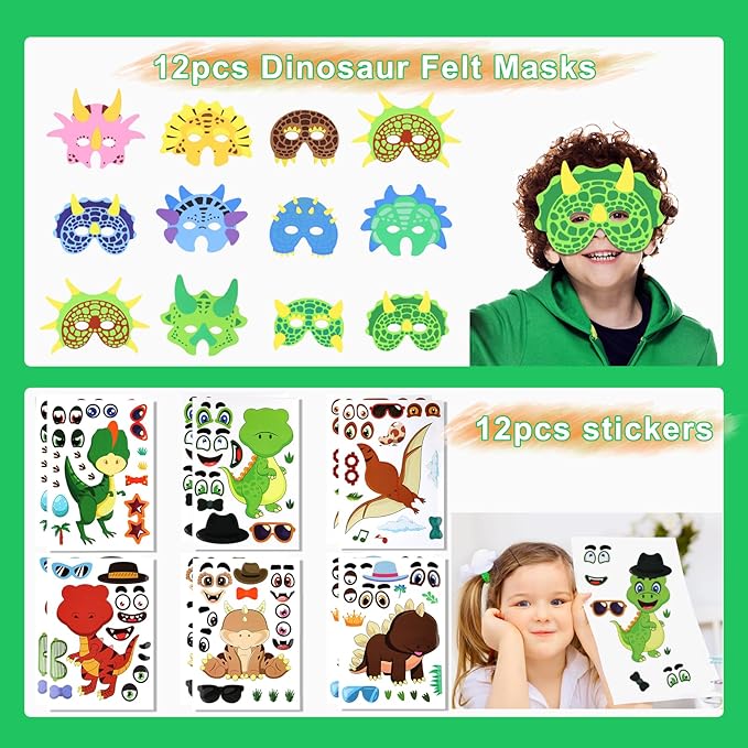 Dinosaur Party Favors, Dinosaur Party Supplies, Dinosaur Goodie Bags for Kids Birthday, Dinosaur Gifts Bags Fillers Pinata Stuffers Toys for Birthday Party, Treasure Box Prizes and Return Gifts