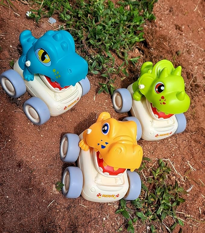 MOONTOY Baby Car Dinosaur Toys for 1 2 Year Old Boy Press and Go Cars for Toddlers 1-3, Push Go Dino Cars Toddler Toys Age 1-2 0-2 Baby Toys 12-18 Months Christmas Stocking Stuffers 1st Birthday Gifts