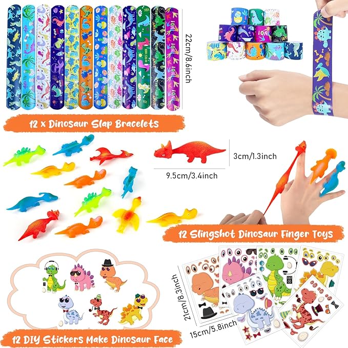 Dinosaur Party Favors for 12 Kids, 10 Styles 168Pcs Dinosaur Birthday Party Supplies, Dinosaur Goodie Bag Stuffers, Dino Birthday Party Favors, Dino Party Favors Gift Bag, Dinosaur Gifts Bags Fillers