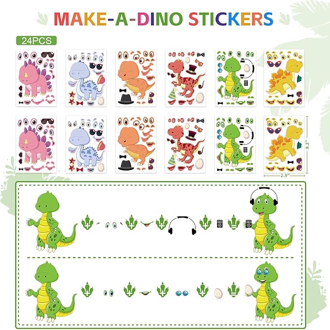 Dinosaur Party Favors for 24 Kids, Dinosaur Birthday Party Supplies, Dinosaur Goodie Bags for Birthday Party Favors, Dinosaur Birthday Decorations Pinata Stuffers for Boys Girls