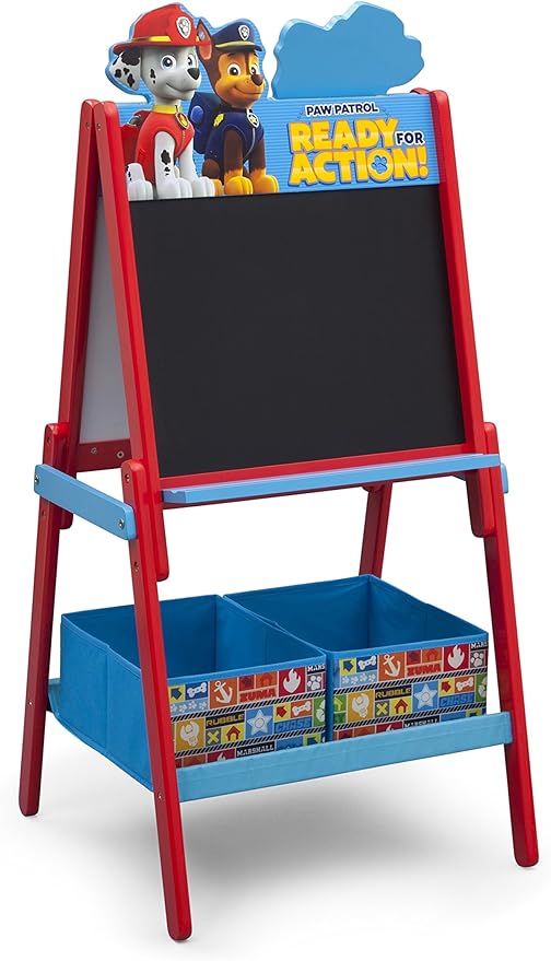 Delta Children Wooden Double-Sided Kids Easel with Storage -Ideal for Arts & Crafts, Homeschooling and More - Greenguard Gold Certified, Nick Jr. PAW Patrol