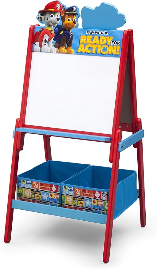 Delta Children Wooden Double-Sided Kids Easel with Storage -Ideal for Arts & Crafts, Homeschooling and More - Greenguard Gold Certified, Nick Jr. PAW Patrol