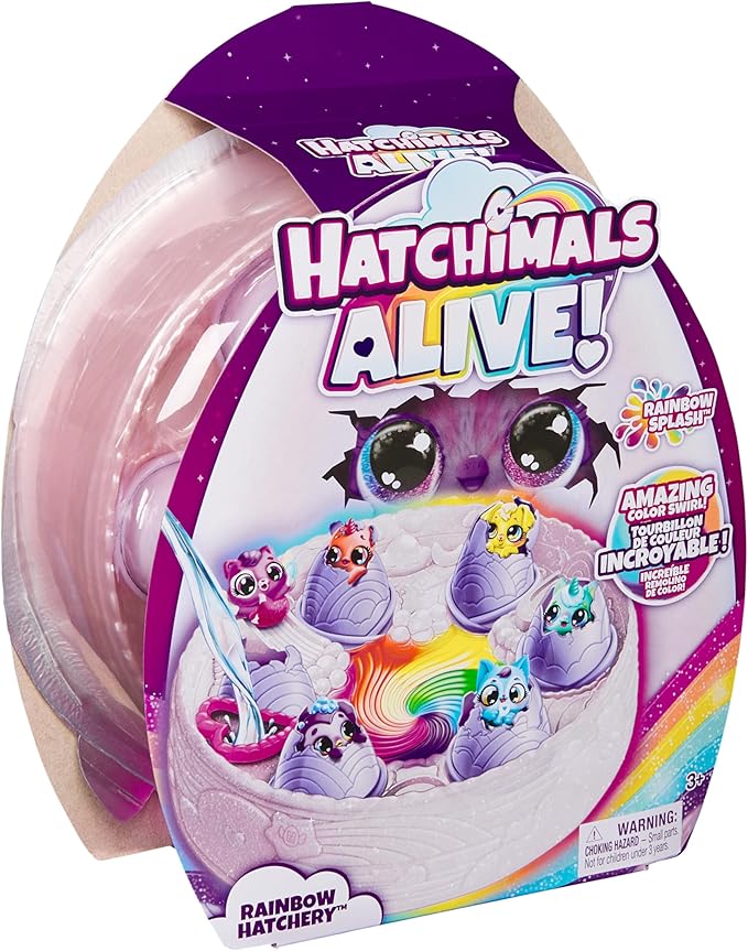 Hatchimals Alive, Rainbow Hatchery with 6 Mini Figures in Color Reveal Eggs & Over 10 Accessories, Kids Toys for Ages 3 and up
