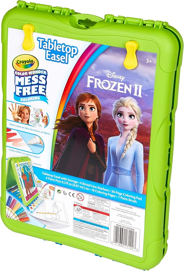 Crayola Color Wonder Travel Easel Frozen II Pages with Bonus Pages, Markers and Color Wonder Paint Coloring Travel Books and Easel 61 Piece MEGA Set