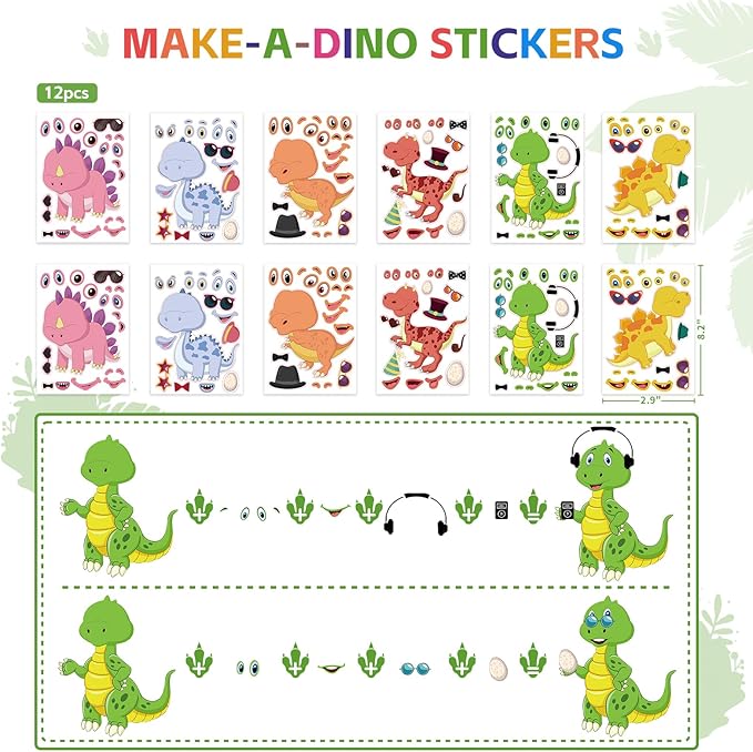 Dinosaur Party Favors with Goodie Bags, Party Supplies for 12 Kids, Three Rex Birthday Party Decorations Dino Pinata Stuffers for Boys Girls