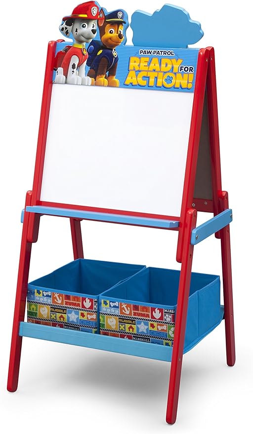 Delta Children Wooden Double-Sided Kids Easel with Storage -Ideal for Arts & Crafts, Homeschooling and More - Greenguard Gold Certified, Nick Jr. PAW Patrol