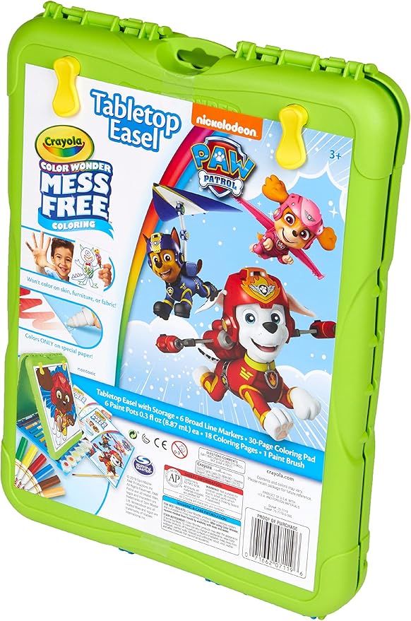 Crayola Color Wonder Paw Patrol Travel Easel with 30 Bonus Pages Full Size Color Wonder Markers and Paints!