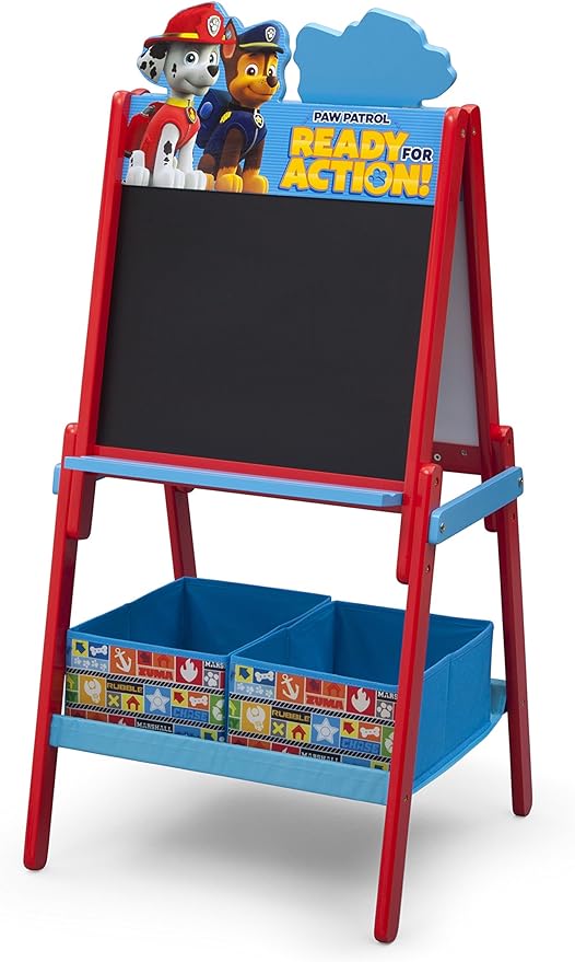 Delta Children Wooden Double-Sided Kids Easel with Storage -Ideal for Arts & Crafts, Homeschooling and More - Greenguard Gold Certified, Nick Jr. PAW Patrol