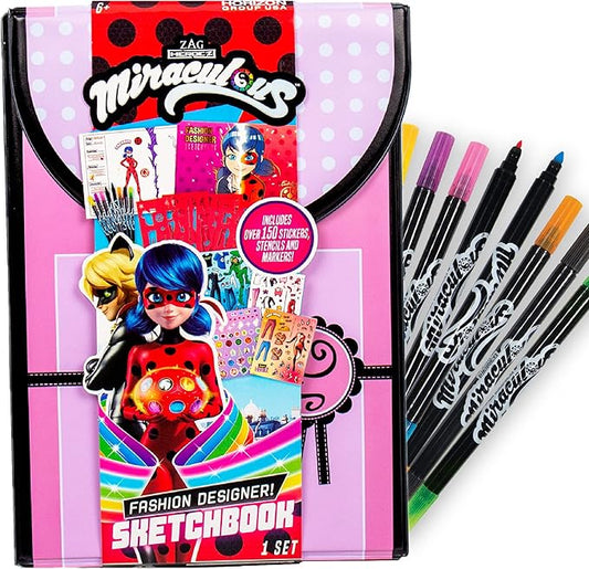 Miraculous Fashion Designer Sketchbook – Superhero Sketchbook for Kids Ages 6 & Up Ladybug Coloring Book