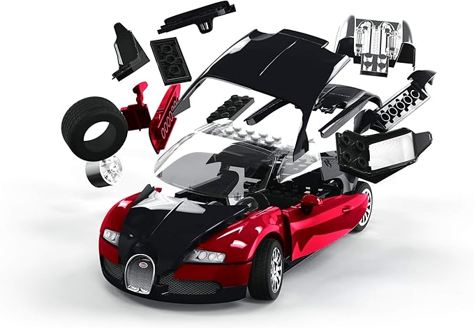Airfix Quickbuild J6020 Quickbuild Bugatti 16 4 Veyron Black Red