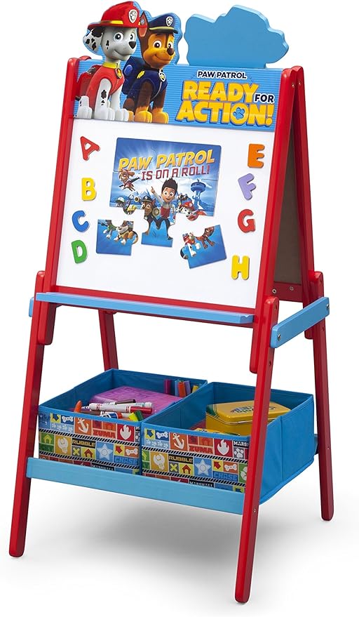 Delta Children Wooden Double-Sided Kids Easel with Storage -Ideal for Arts & Crafts, Homeschooling and More - Greenguard Gold Certified, Nick Jr. PAW Patrol