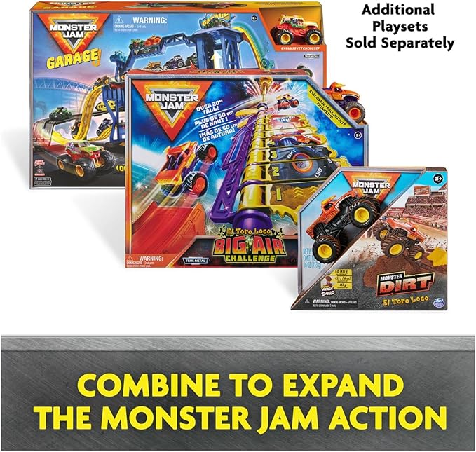 Monster Jam, Champ Ramp Freestyle Playset with Exclusive Son-uva Digger Monster Truck, 1:64 Scale Die-Cast, Kids Toys for Boys and Girls Ages 4-6 and Up