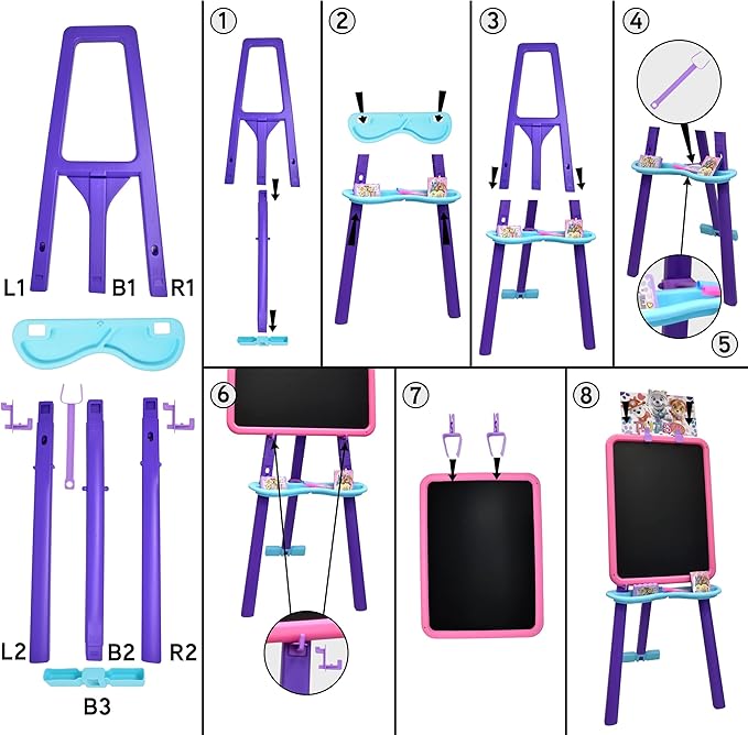 Paw Patrol Standing Art Easel for Kids, Toddler Drawing Dry Erase Magnetic Whiteboard, Chalkboard, Accessories and Bookmark