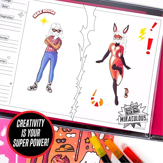 Miraculous Fashion Designer Sketchbook – Superhero Sketchbook for Kids Ages 6 & Up Ladybug Coloring Book