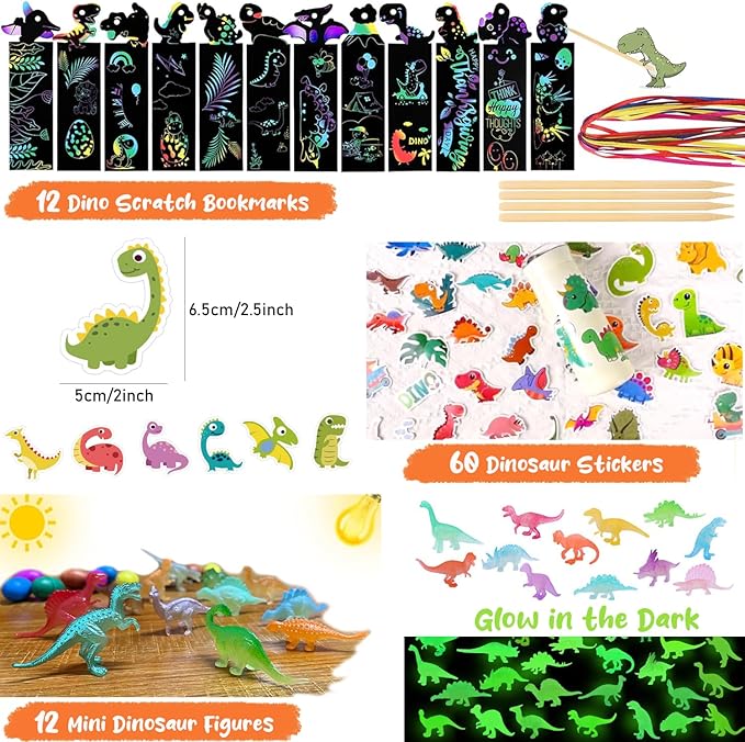 Dinosaur Party Favors for 12 Kids, 10 Styles 168Pcs Dinosaur Birthday Party Supplies, Dinosaur Goodie Bag Stuffers, Dino Birthday Party Favors, Dino Party Favors Gift Bag, Dinosaur Gifts Bags Fillers
