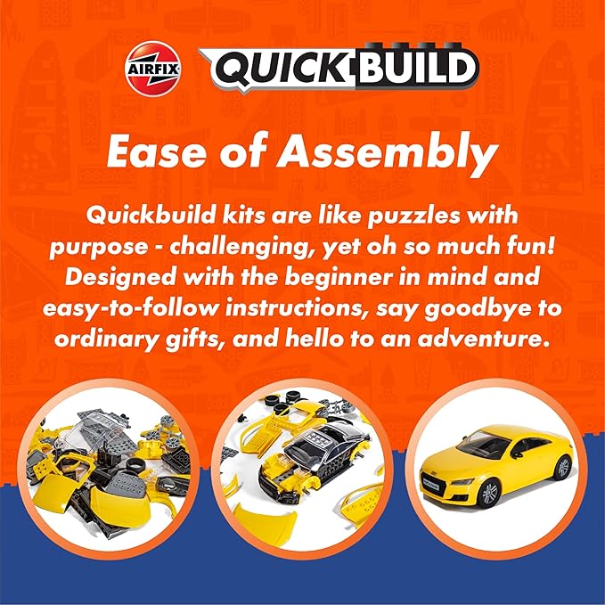 Airfix Quickbuild Audi TT Coupe Yellow Brick Building Model Kit J6034