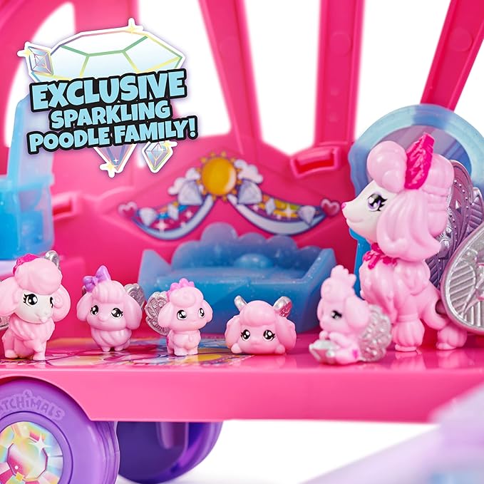 Hatchimals CollEGGtibles, Transforming Rainbow-Cation Camper Toy Car with 6 Exclusive Characters, 10 Accessories, Kids Toys for Girls Ages 5 and up