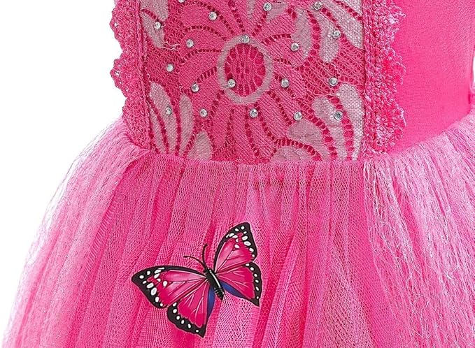 Dressy Daisy Toddler Girls' Princess Fancy Dress Up Costume with Accessories Halloween Outfit Butterfly Size 4T Hot Pink