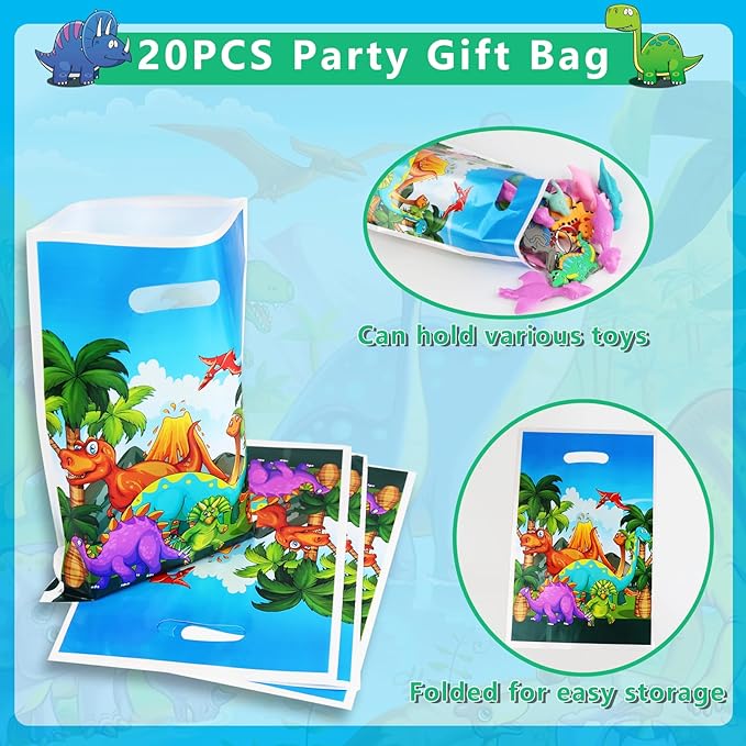 Dinosaur Party Favors Set 166PCS Dinosaur Birthday Party Supplies for Bulk Goodie Bags Stuffers, Treasure Box Toys, Piñata Filling, Easter Basket Fillers, Perfect for Boys and Girls Party Gifts
