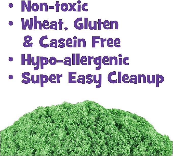 Kinetic Sand, The Original Moldable Sensory Play Sand Toys for Kids, Green, 2 lb. Resealable Bag, Ages 3+