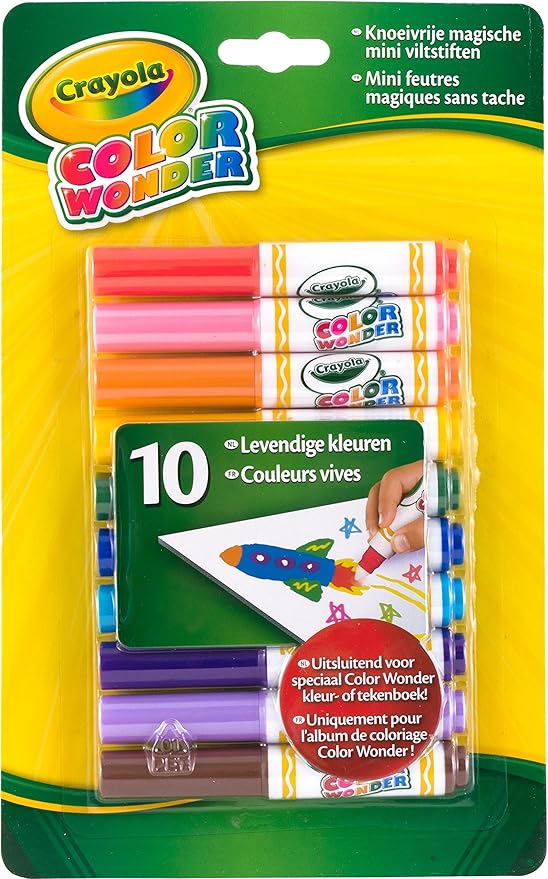 Crayola Color Wonder Markers, Mess Free Coloring, 10 Count, Age 3, 4, 5, 6