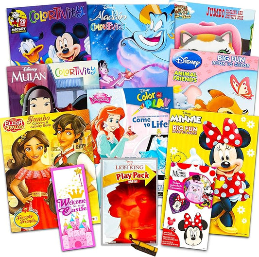 Disney Coloring Books for Kids Toddlers Bulk Set Bundle - 8 Disney Books with Stickers and Door Hanger (Minnie Mouse and Friends)