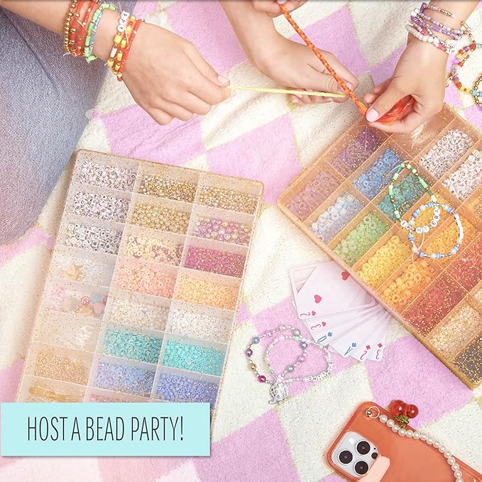 STMT D.I.Y. Glitz Bead Case, Includes Over 500 Jewelry Making Supplies, Including Cute Beads for Jewelry Making, Bracelet Charms, Storage Case, Friendship Bracelet Kit, Teen Girl Gifts